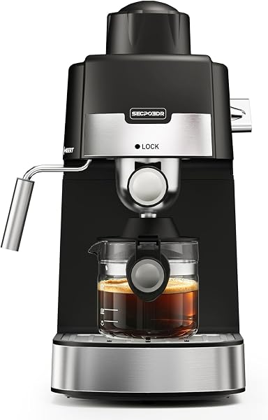 3.5Bar Espreeso Machine 4-Cup Compact Coffee Maker 800W Black