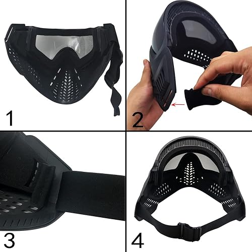 Miniatura 5 de Máscara de paintball, máscara de Airsoft, máscaras tácticas, equipo de cara completa con gafas