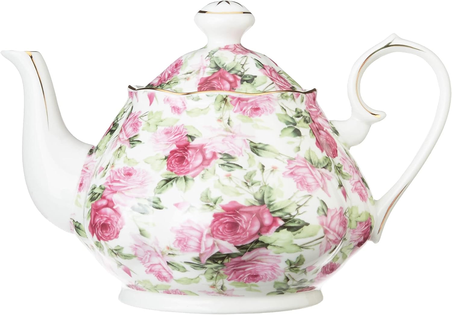 Gracie China by Coastline Imports Pink Summer Rose Chintz 11-Piece Tea Set - TS-33701CL/11