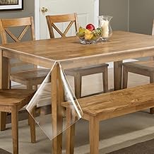 EUBSWA Nappe de Table Transparente Hydrofuge 200x140cm, Protection de Table Imperméable Lavable en PVC Film