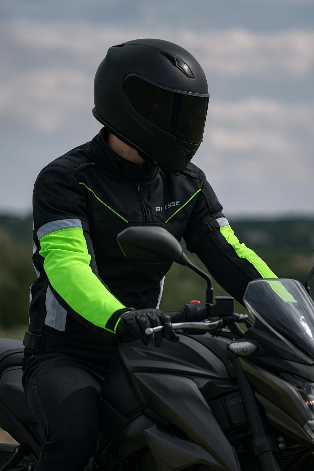 BI ESSE Veste de moto Veste imperméable avec,en tissu de moto, scooter,voyage,amovible,aéré,gilet thermique 4 saisons