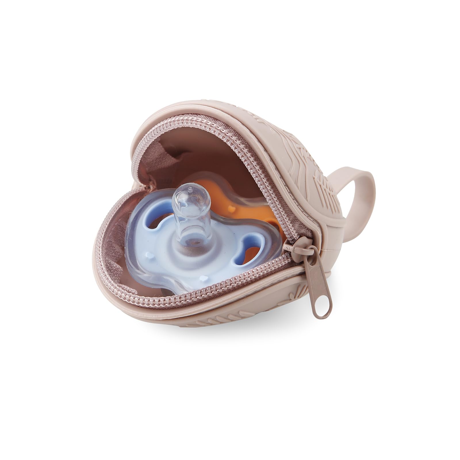 PandaEar Étui Porte-Sucette en Silicone Pack de 3 Pochette Rangement Bébé Rose