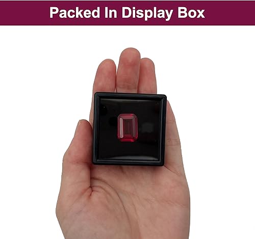 Miniatura 6 de Emerald-Cut Loose Synthetic Ruby Stone Red Corundum Gemstone Cut Faceted 3A VVS (1Pcs)