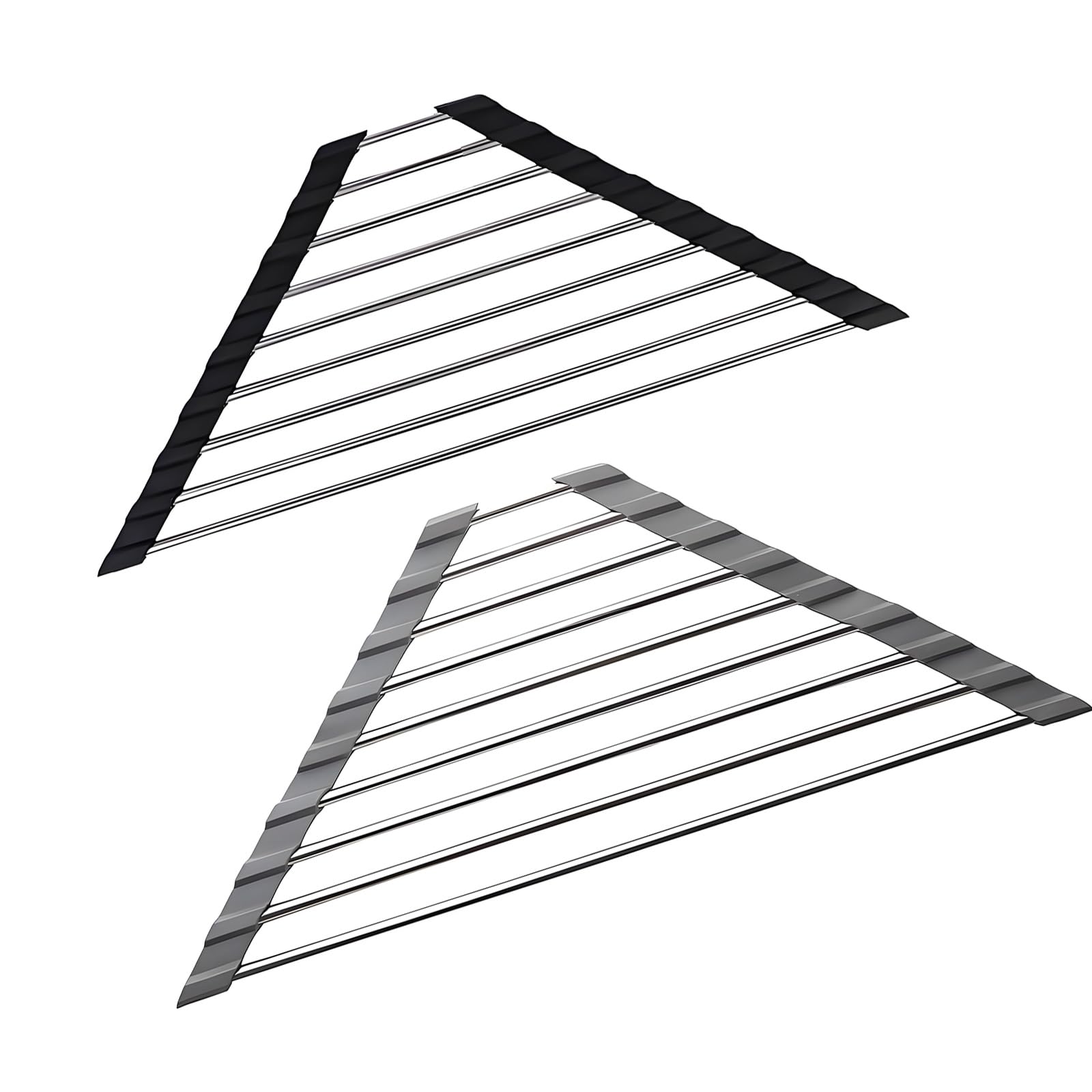 CUNZJIA 2Pack Foldable Triangles Drainer Foldable Stainless Steel Kitchen Sink Organizers for Utensils and Sponges