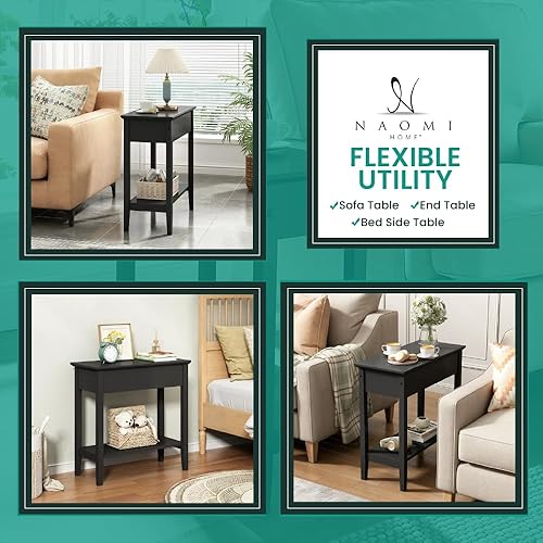 Miniatura 5 de Duerme con estilo con la mesa auxiliar Peyton almacenamiento elegante y felicidad serena, eleva tu dormitorio, sala de estar con esta mesa auxiliar