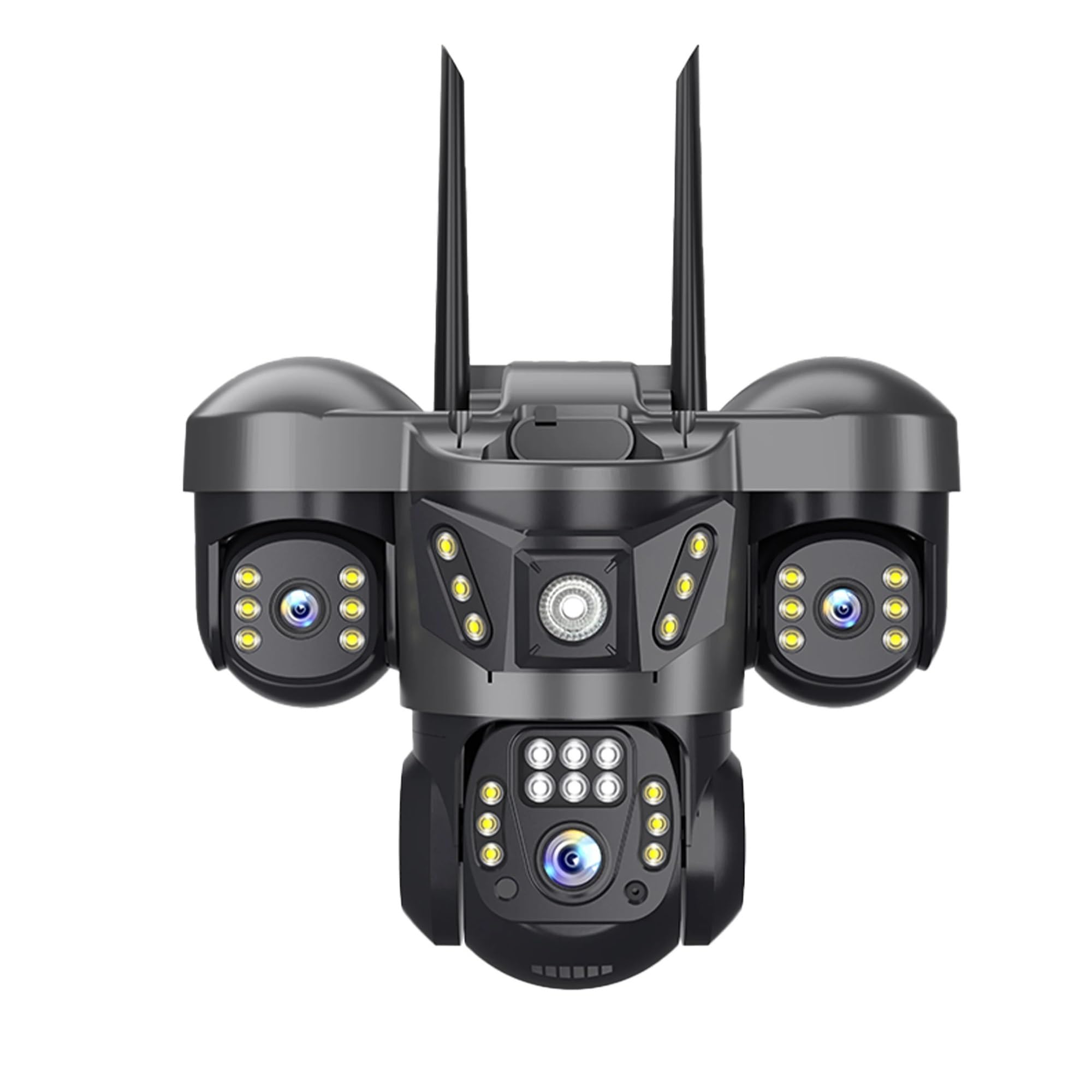 OSHPMBDLYFJ WiFi IP Camera Outdoor 15MP 8K Triple Lenses Triple Screens Security Video Monitor Night Vision Waterproof CCTV Cameras(US Plug,Wifi Cam Add 32G)