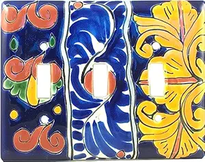 Triple Toggle Marigold Talavera Switch Plate