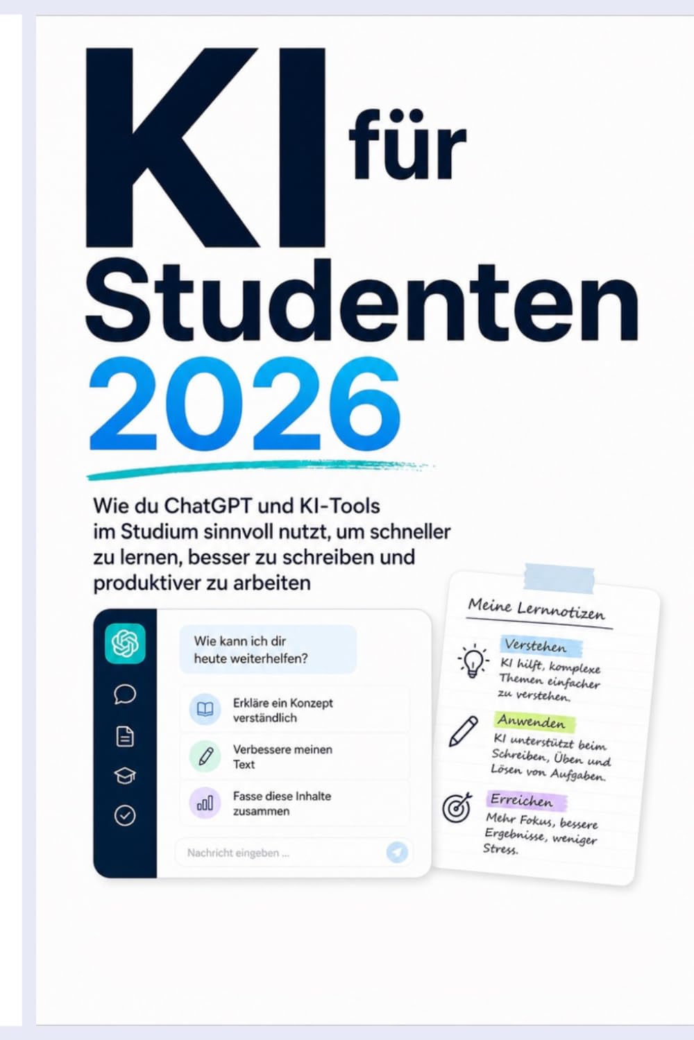 KI für Studenten 2026: Wie du ChatGPT und KI-Tools im Studium sinnvoll nutzt, um schneller zu lernen, besser zu schreiben und produktiver zu arbeiten (KI für Anfänger)
