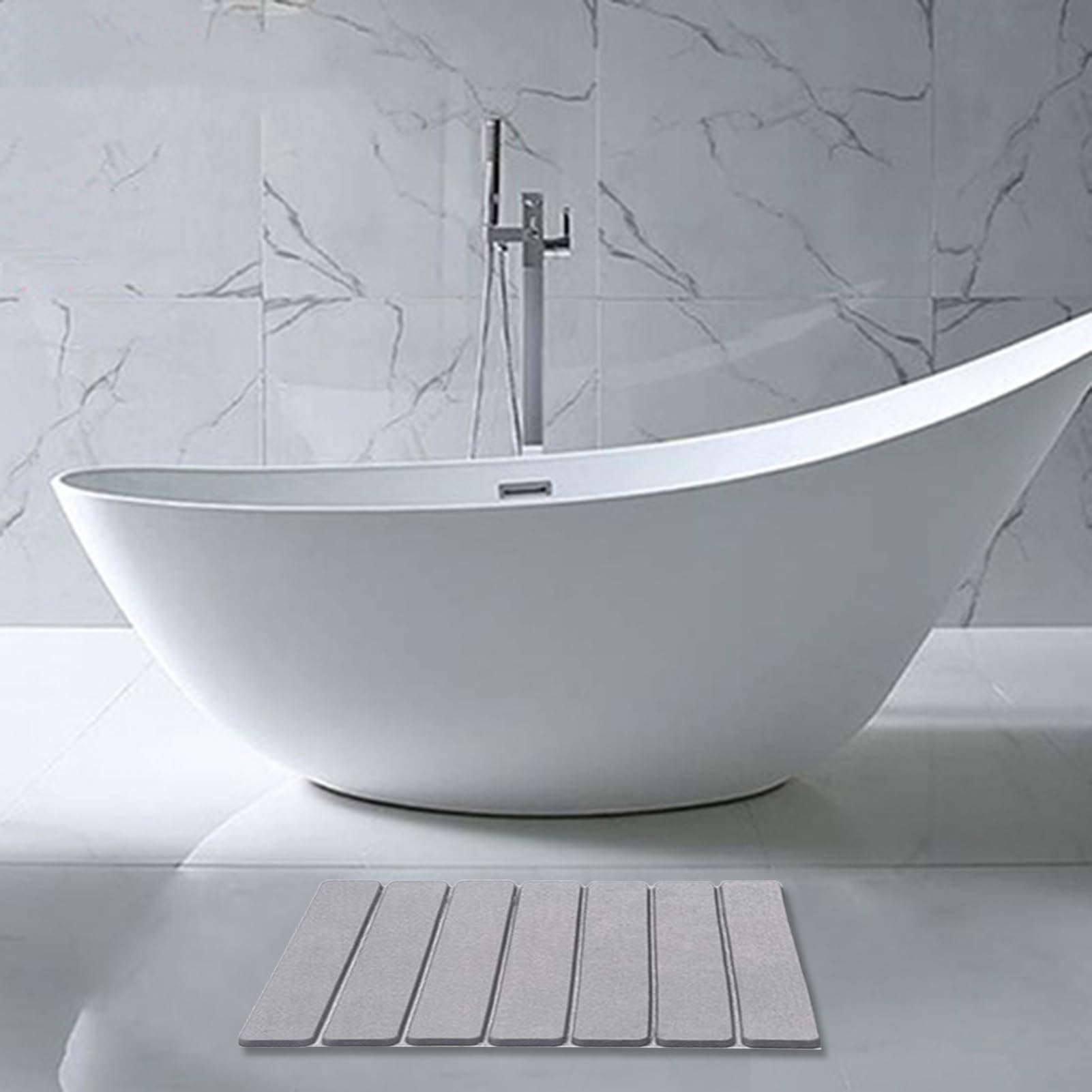 Grand Tapis de Salle de Bain en Pierre – Tapis de Salle de Bain en Pierre | séchage Rapide | Multifonctionnel pour Alimentation des Animaux de Compagnie, Sol antidérapant pour Cuisine,