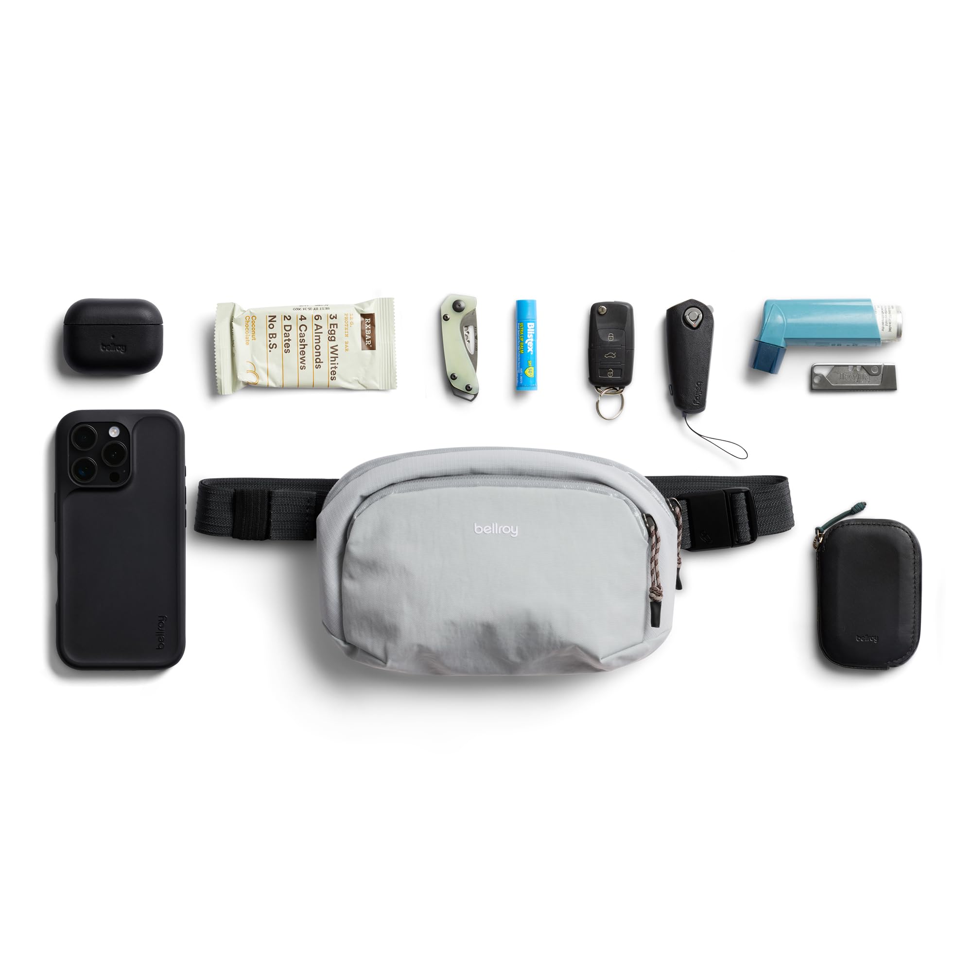 Bellroy Venture Hip Pack, Riñonera bandolera - Fog | Riñonera bandolera 1.5L para móvil, cartera y básicos del día a día