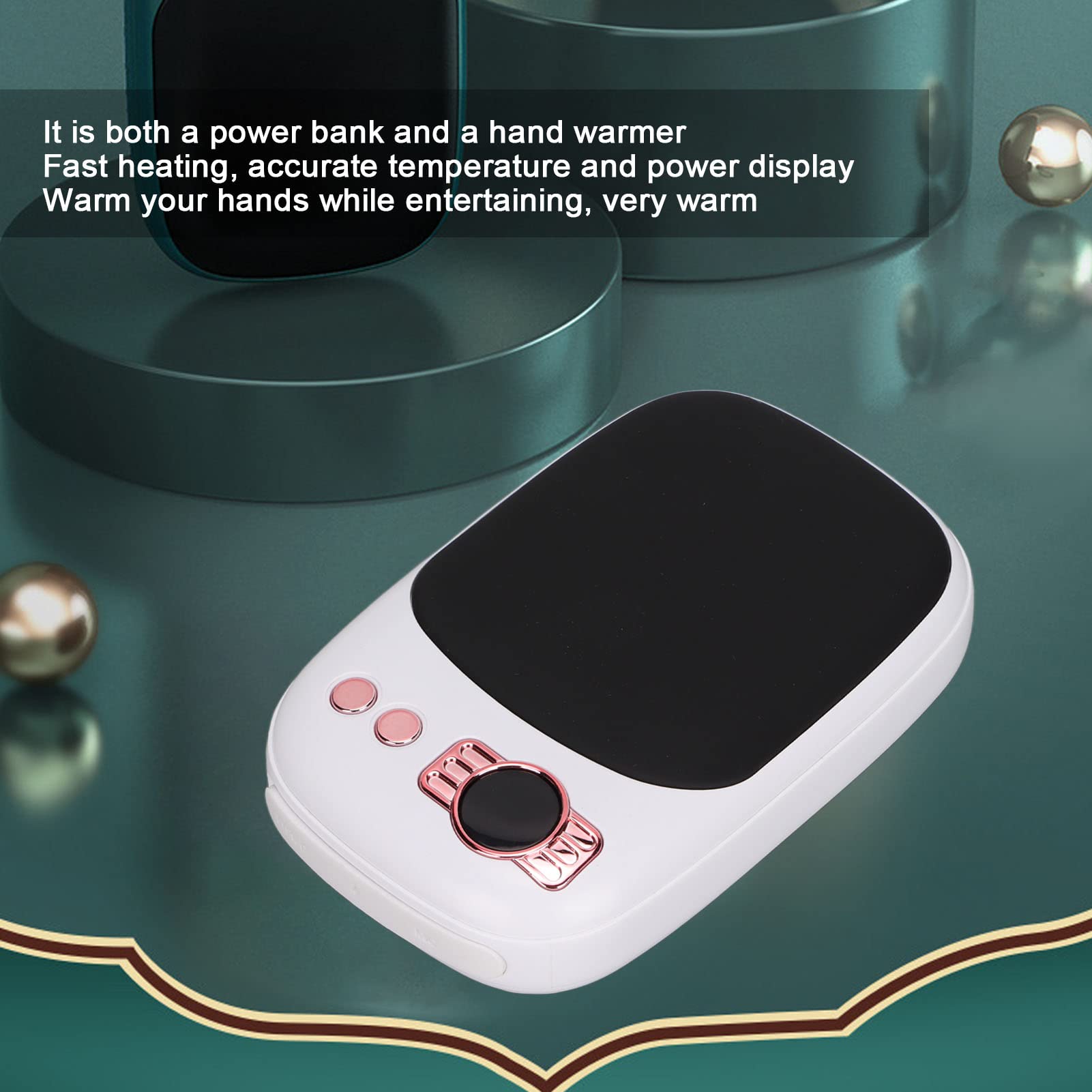 Wakects Chauffe-Mains électrique Rechargeable 10000mAh Power Bank avec