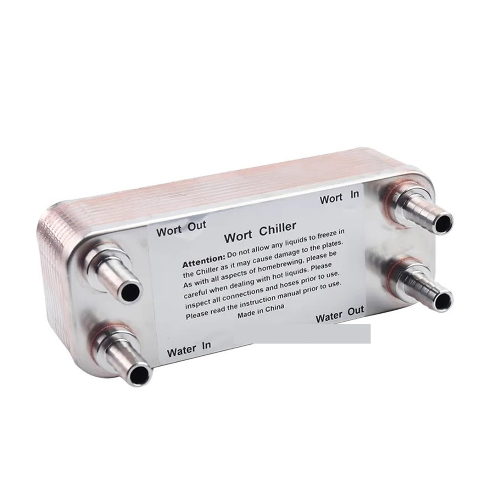 Intercambiador de calor Enfriador De Mosto De Cerveza, 20 Placas, X 1/2 "NPT, Manguera De Jardín, Placa Roscada, Intercambiador De Calor, Enfriadores Caseros De Acero Inoxidable 304