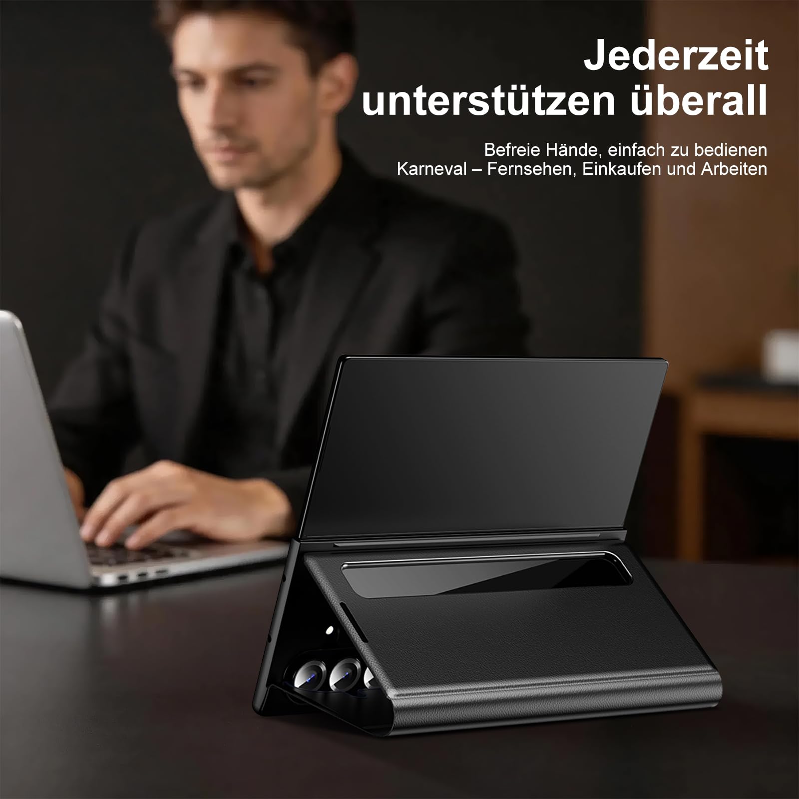 Funda para Samsung Galaxy Z Fold 8 Ultra, funda con ventana, funda con tapa de piel sintética y PC, antigolpes, antihuellas dactilares, funda para Samsung Z Fold 8 Ultra