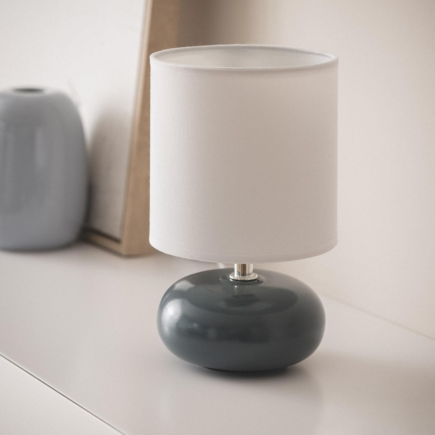 LEDKIA LIGHTING Lámpara de Mesa Cerámica Ava Azul Marino