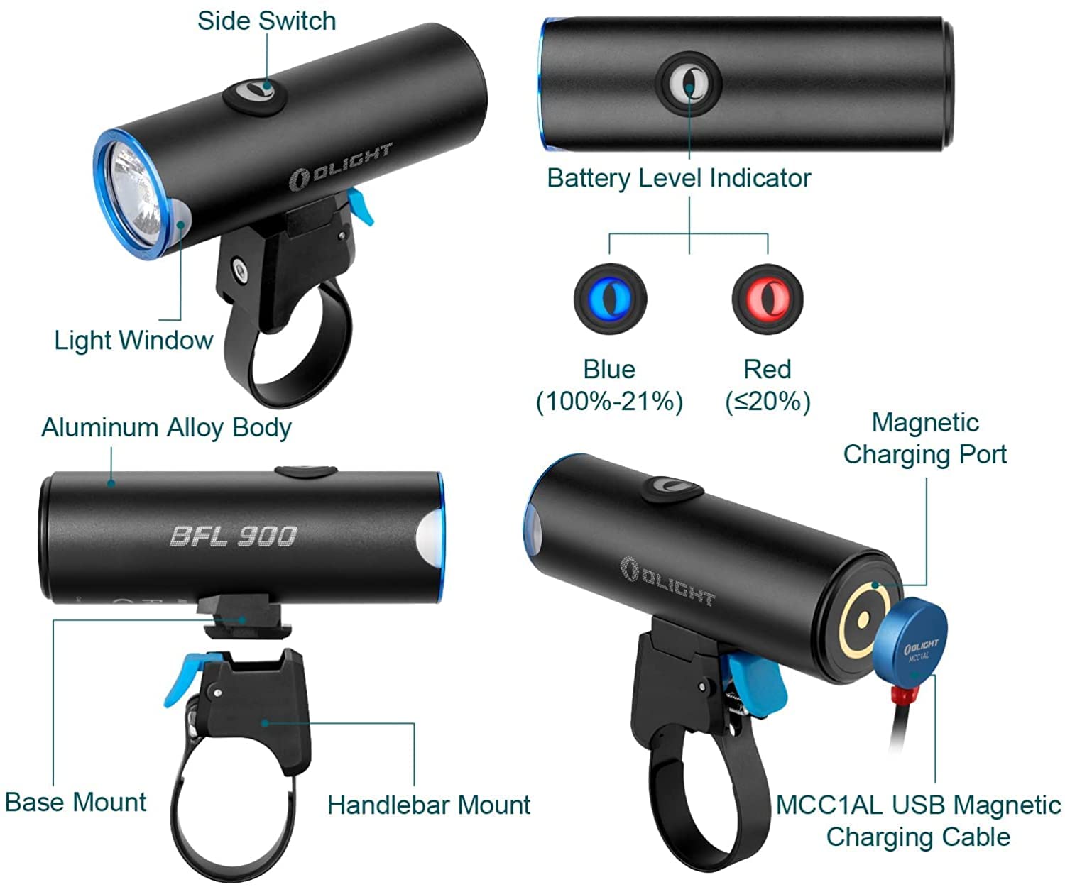 Luce Bici Anteriore Olight RN 800 - 800 Lumen, Ricaricabile USB-C, Impermeabile IPX6, Per Ciclismo Stradale E Urbano - Foto 6