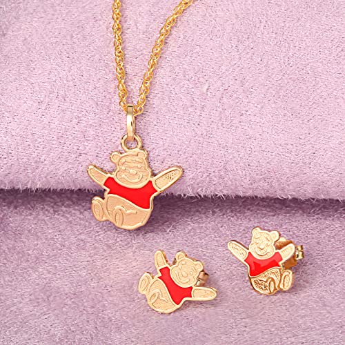 Disney Classics 14k Gold Pendant Character Necklaces - Princess Ariel, Simba, Winnie the Pooh, Frozen Snowflake, Dumbo, Mickey Mouse, Donald Duck, 101 Dalmatians, Pluto, 18'' Chain, Officially Licensed4