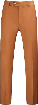UNINUKOO Mens Dress Pants Slim Fit Solid Color Skinny Trousers Classic Business Casual Wedding Suit Pants