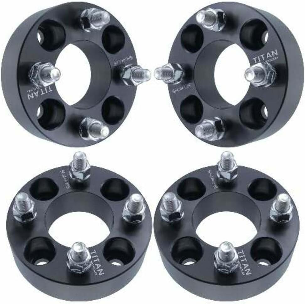 2" Golf Cart Wheel Spacers - Wider Stance, Increased Clearance, Fits EZ GO Fits EZGO Fits Club Car Golf Cart - 2 Inch (50mm), 4x4, 1/2x20 Studs - Set of 4 - Black