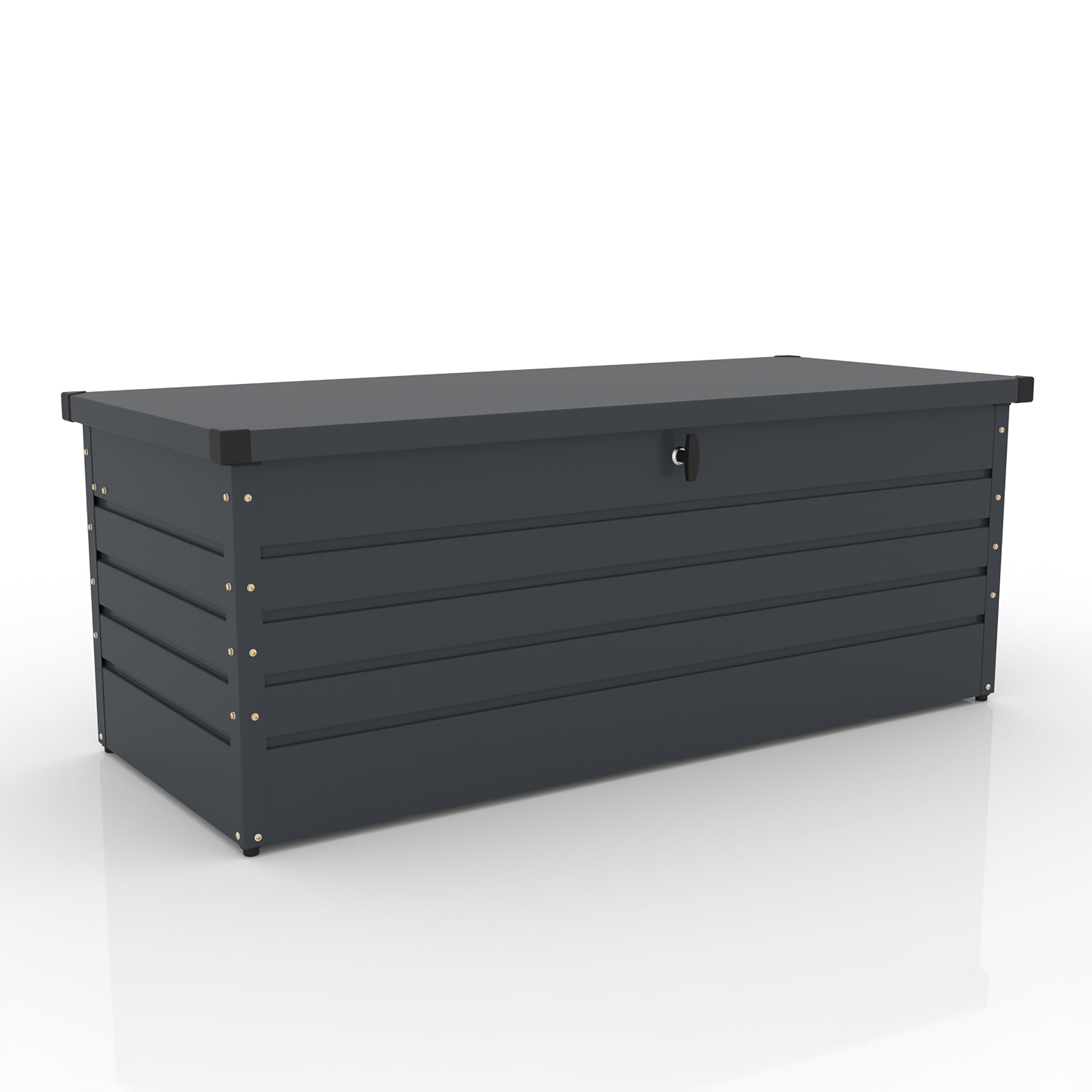 Koll Living Gartenbox 'Torix' | 300/600 Liter | pulverbeschichtetes Metall, Anthrazit | mit Gasdruckfeder | UV- und witterungsbeständig (600 Liter)
