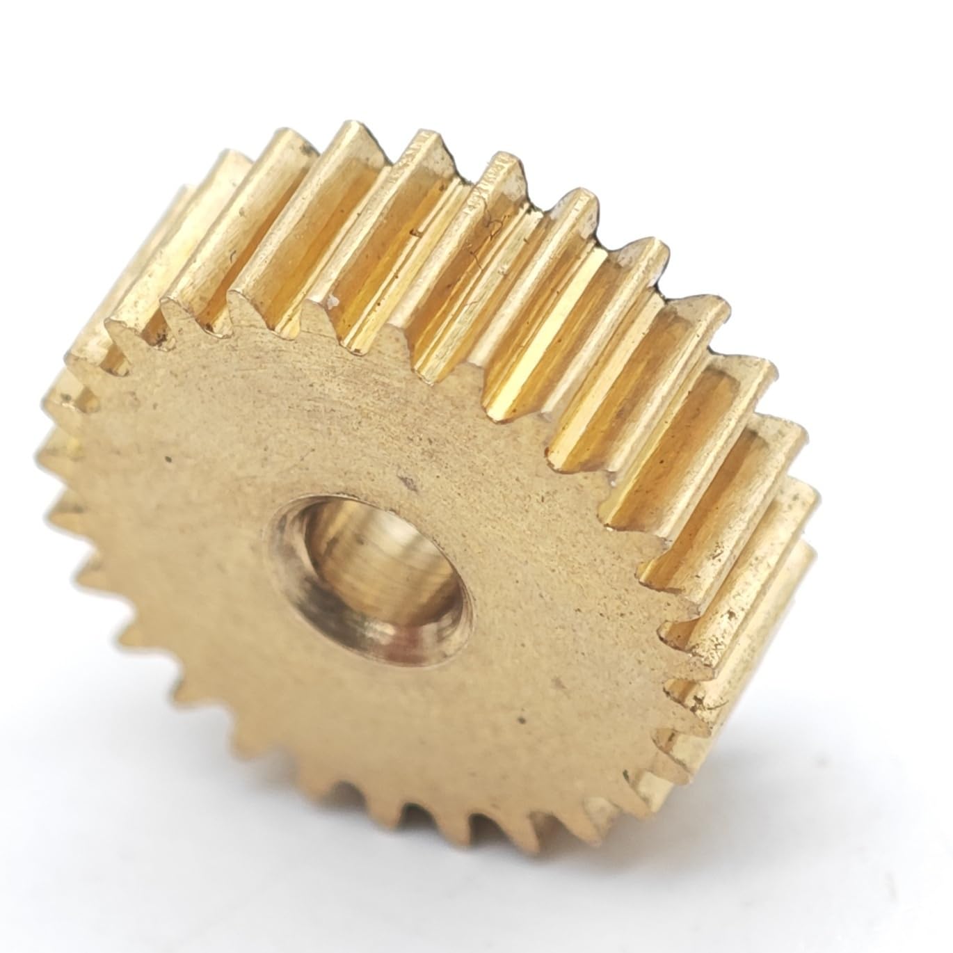 GTPBAO Ingranaggio piatto in ottone da 0,6 modulo 118 denti, spessore 5 mm, denti dritti, ingranaggio cilindrico da 0,6 M, pignone da 118 denti albero