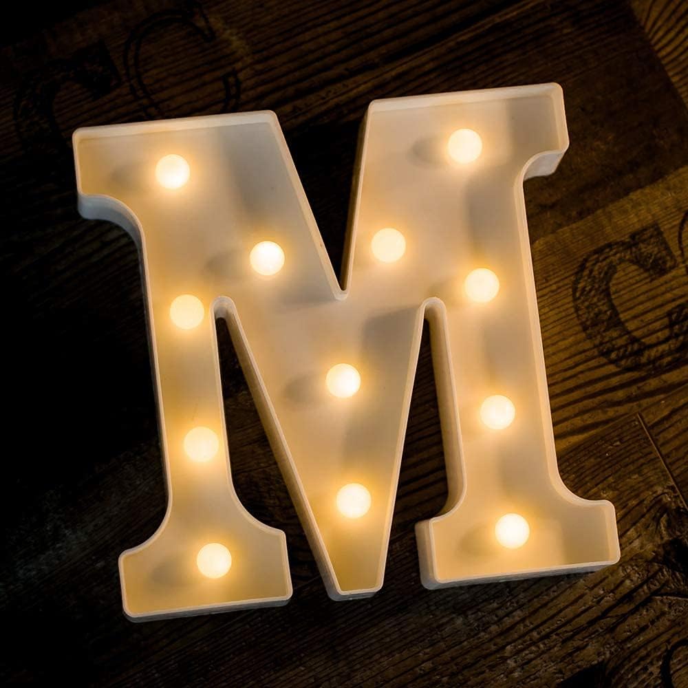 SATYAM KRAFT Acrylic 1 Pcs Marquee Alphabet Letter LED Light | Decorative Name Lamp for Home, Bedroom, Wedding, Birthday, Anniversary & Romantic Gift and Night and Wall Lamp (M, Big), White