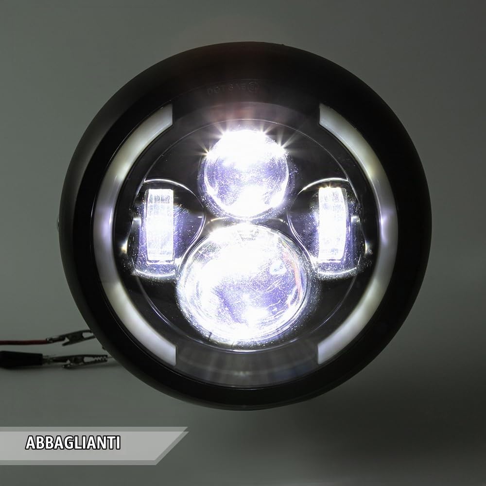Faro moto Faro anteriore 7,5 pollici Led moto faro per cafe racer bobber chopper