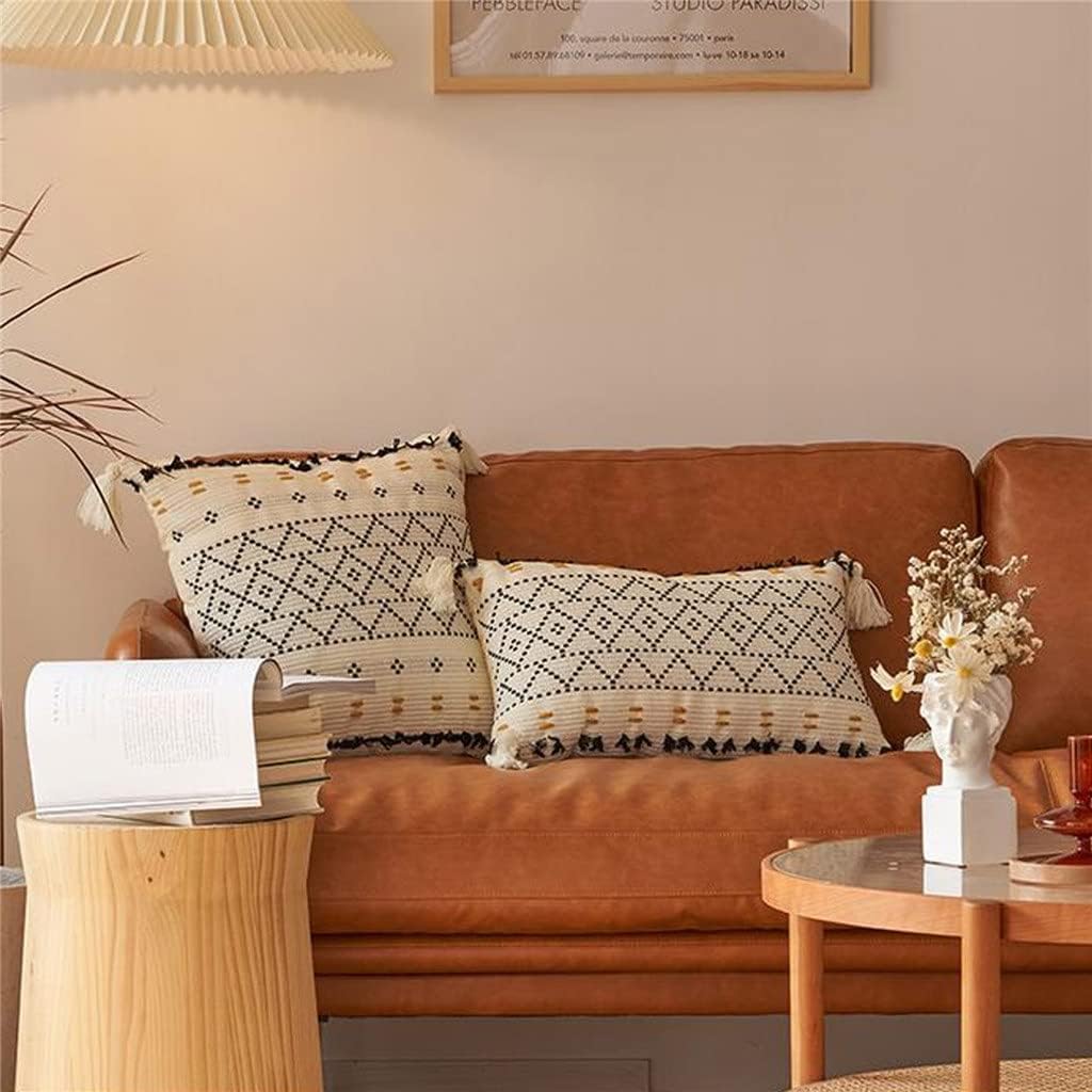 Home Pillow Square Decorative Pillows Cushion Cover for Sofa Bed Car Waterproof with Tassels Nordic Geometric Pillowcase