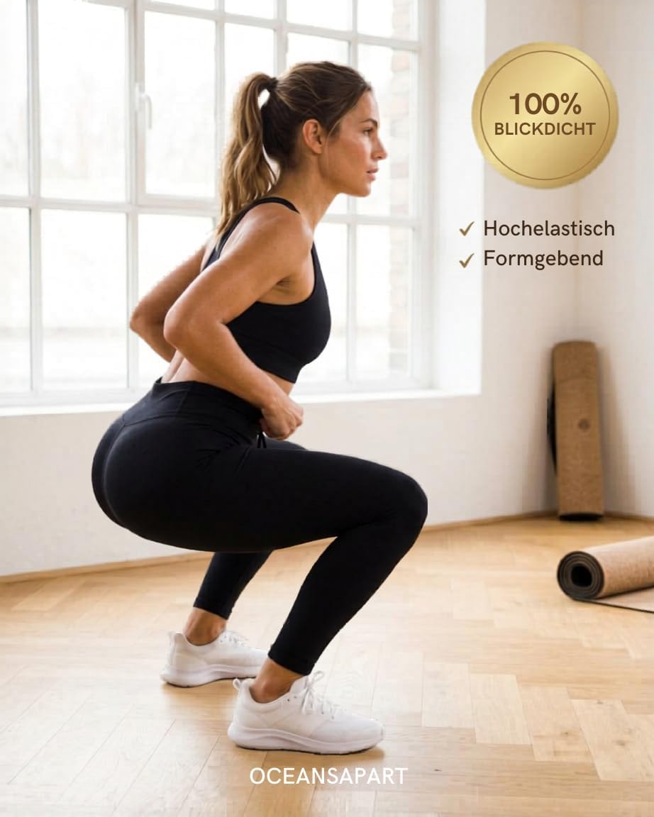 OCEANSAPART Leggings sportivi da donna Gianna Pant Fit a vita alta, opachi, a vita alta, traspiranti, comfort e flessibilità