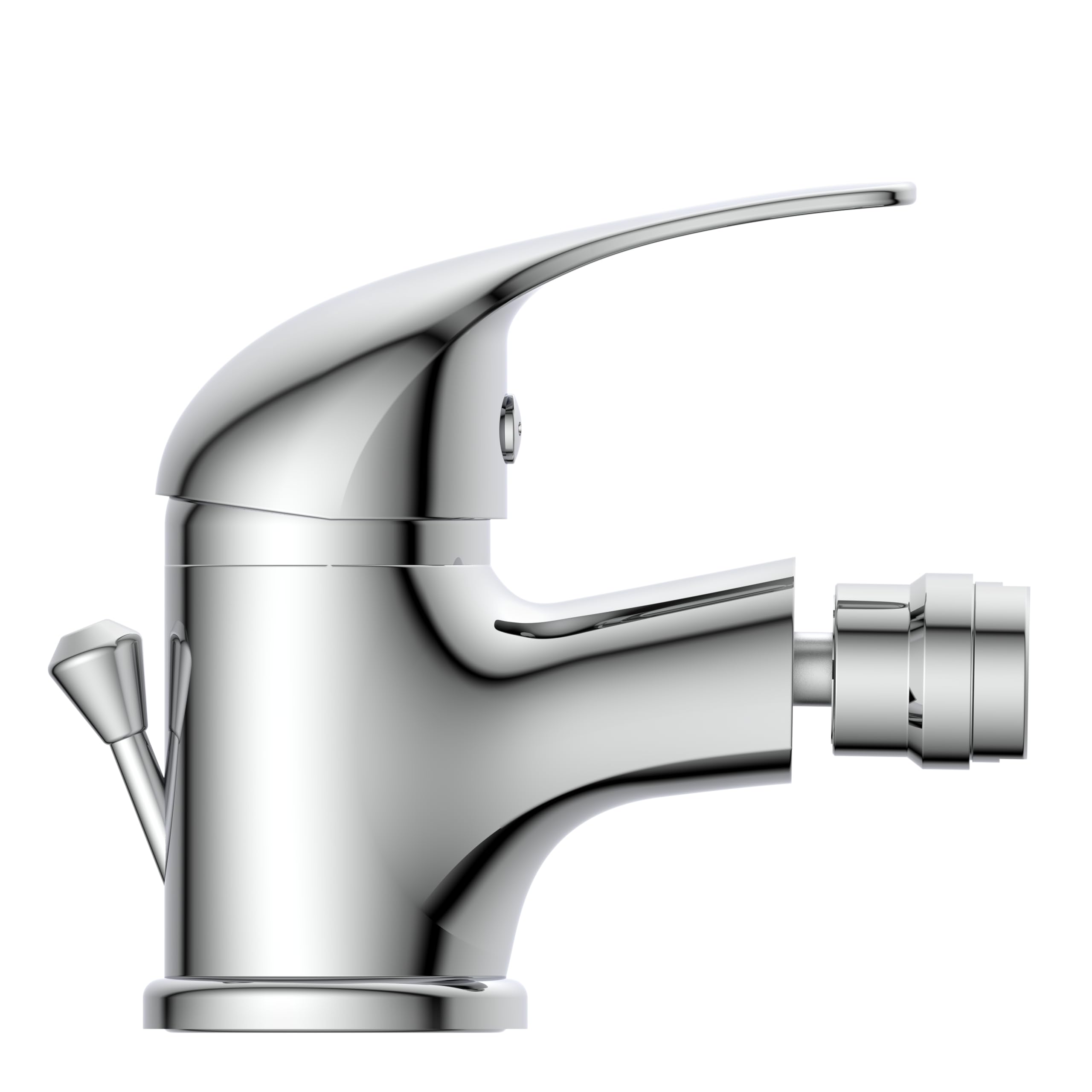 SCHÜTTE 41200 Rubinetto per bidet ATHOS, rubinetto per bidet, incl. gruppo di scarico con asta di trazione, bocca miscelatrice di marca orientabile, rubinetti per bidet, cromato
