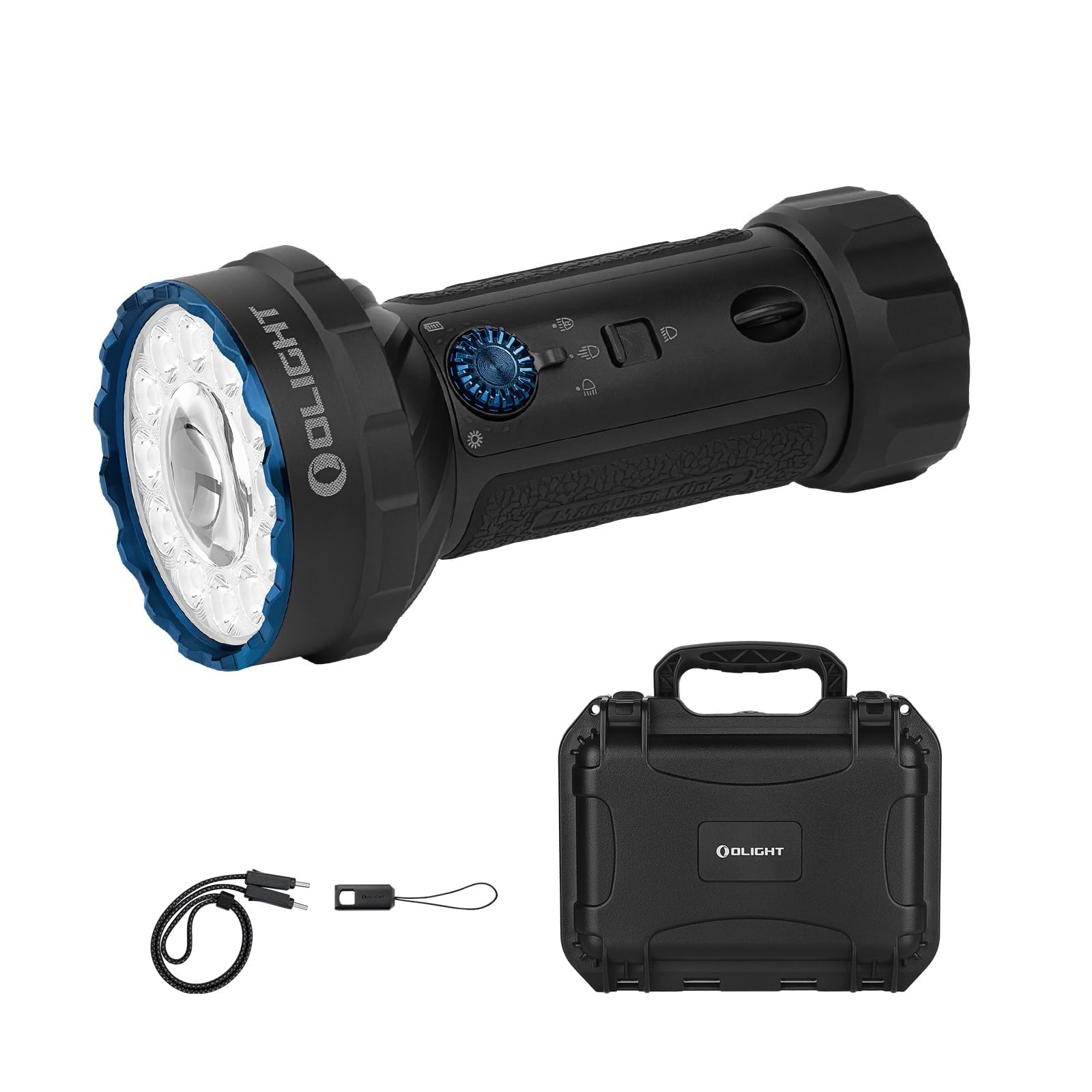 OLIGHT Marauder Mini 2 LED Bright Torch 10,000 Lumen with 750M Long Throw, IPX8, Rechargeable Flashlight with Dual Charging & 5 Lighting Modes for Outdoor, Camping, Hunting, Emergencies (Black)