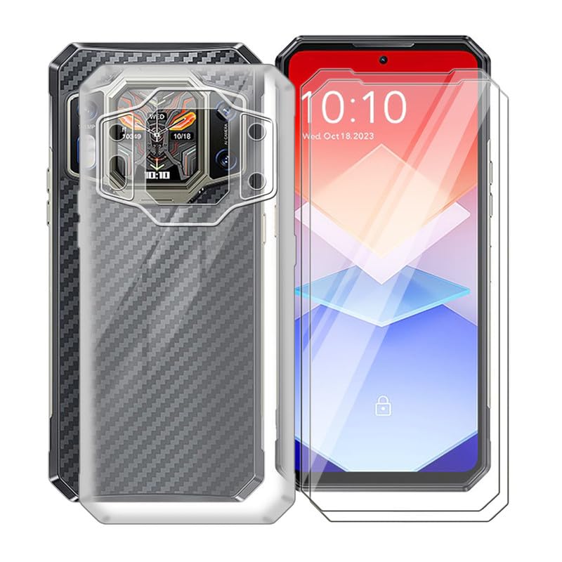 KJYFOANICase for Oukitel WP30 Pro (6.78"), with [2 x Tempered Glass Screen Protector], Shockproof Soft Cover [Anti-Scratch] [Anti-Yellow] Phone Case for Oukitel WP30 Pro - Transparent