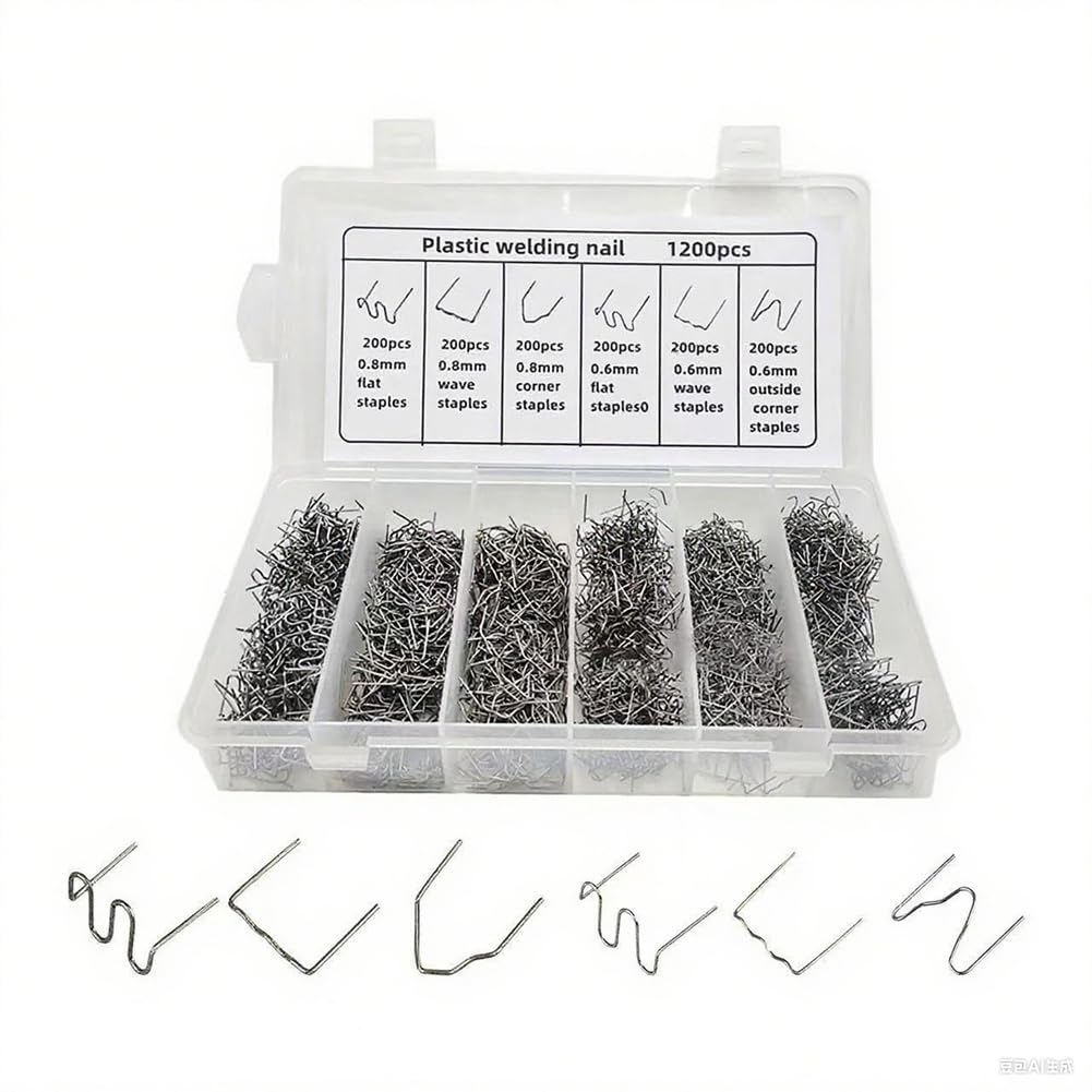 Nondk Plastic Repair Staples 1200 Pcs For Welding Clamps For Welding, Repairing Plastics And Bumpers