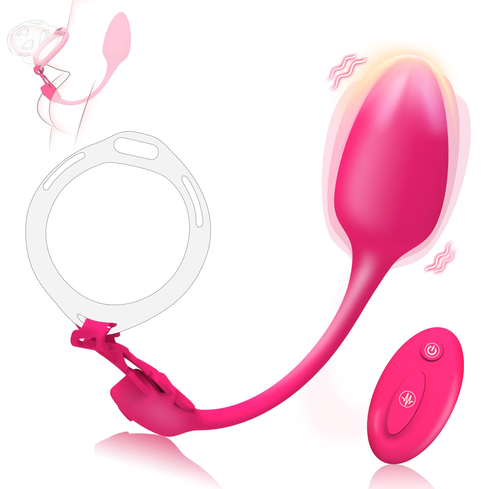 Vibrating Chastity Cage Anal Toys - Adjustable Straps Prostate Massager Male Chastity Device Cock Cage with 10 Vibrations