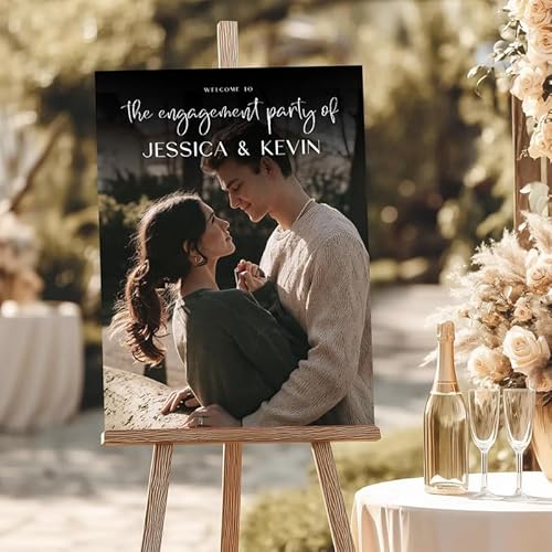 Romantic Photo Welcome Sign for Engagement Party - Modern Photo