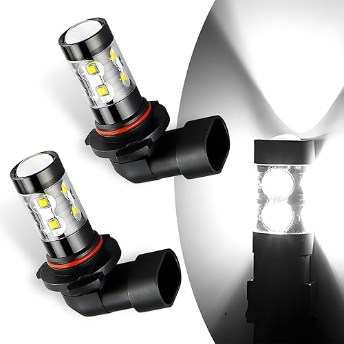 yvshy Pack-2 - Bombilla LED antiniebla 9005 para automóvil, chip CREE 10SMD de 360 grados de alto brillo con lente de condensador, 60000H de alta