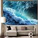 Arazzo lunare onde psichedeliche appeso a parete hippie mandala arazzo acqua di mare sfondo panno arazzo coperta A2 73x95 cm