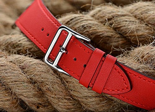 Firsteit Pulseira de couro de substituição compatível com Apple Watch 38 mm, 40 mm, 42 mm, 44 mm, pu