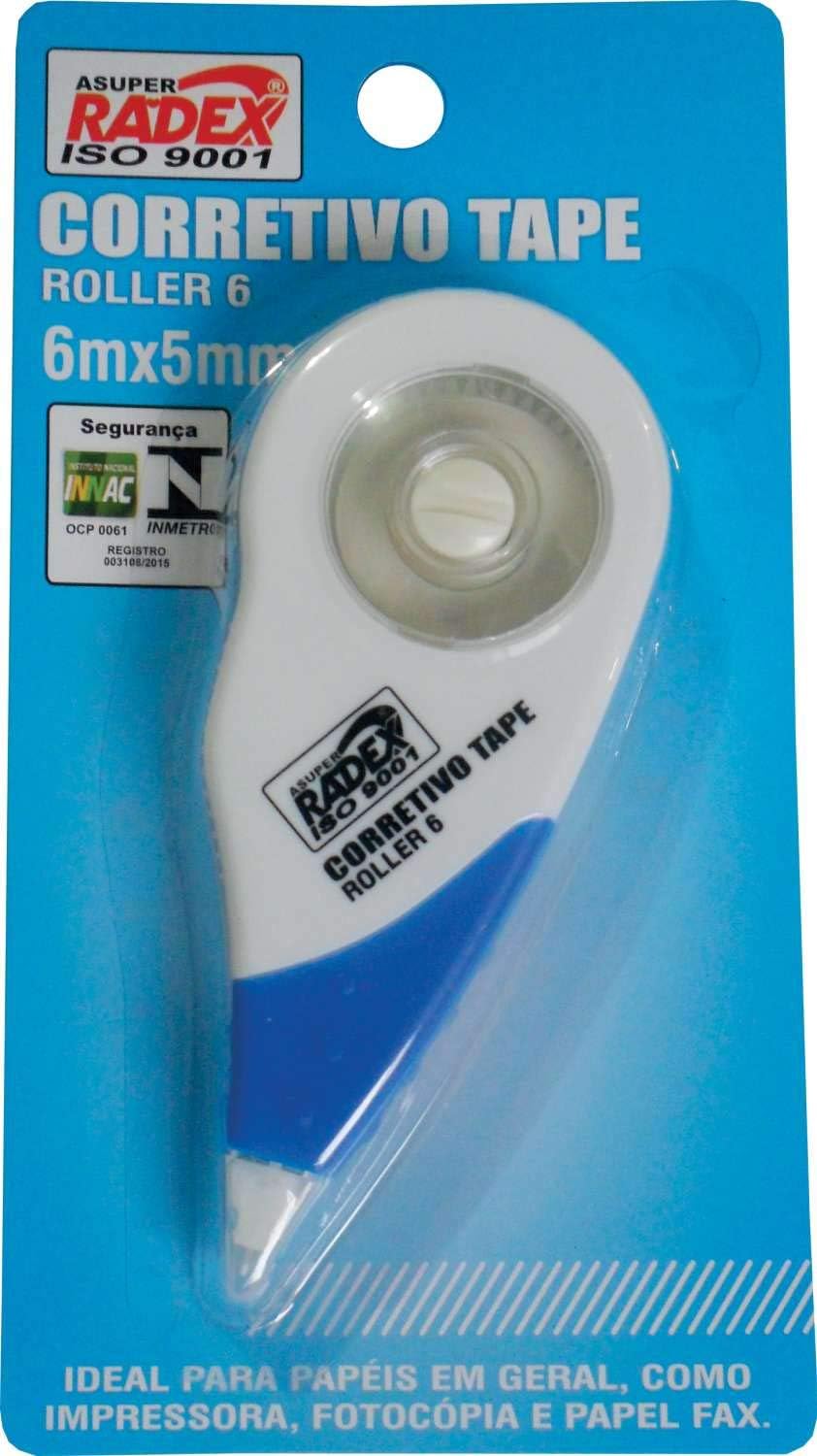 Radex 9979, Corretivo em Fita, Asuper Roller 06 m, Multicor, Pacote de ...