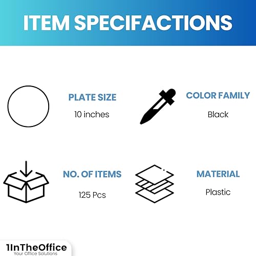 Miniatura 6 de Platos seccionales de plástico de 10 pulgadas con 3 compartimentos, platos desechables con compartimento, placas seccionales redondas negras de 10