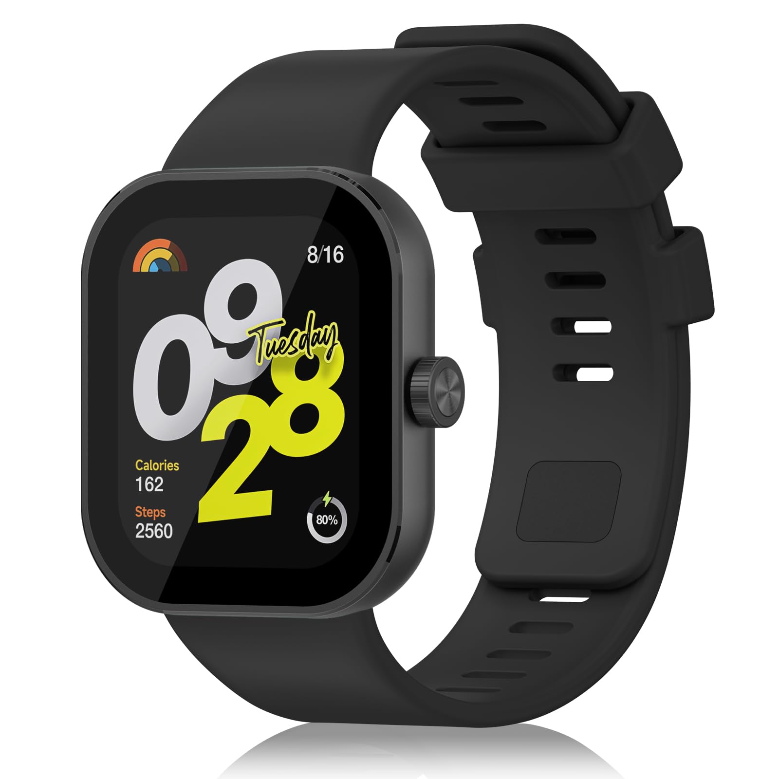 IEOVIEE Sport Strap for Redmi Watch 5/4/ XiaoMi Band 9 pro/8 pro, Soft Silicone Band for Xiaomi Redmi Watch 5/4 Men Women Black