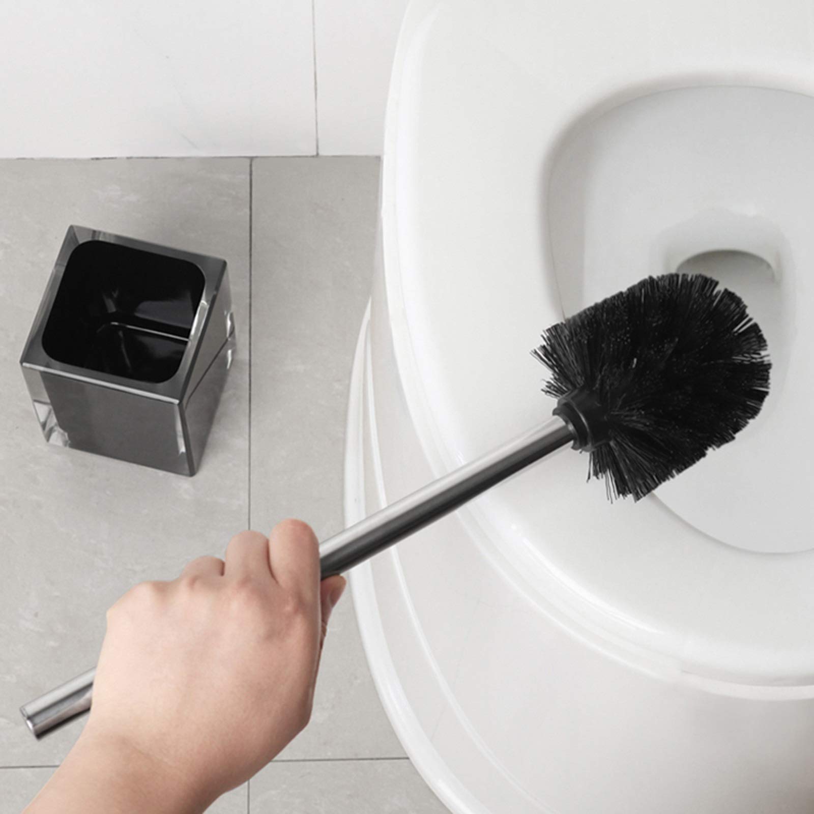 Escobillero Baño El Cepillo de baño es práctico y Compacto y no ocupa Espacio, un Conjunto de cepillos de Inodoro Que Puede Limpiar el baño de 360 ​​Grados Escobillas WC
