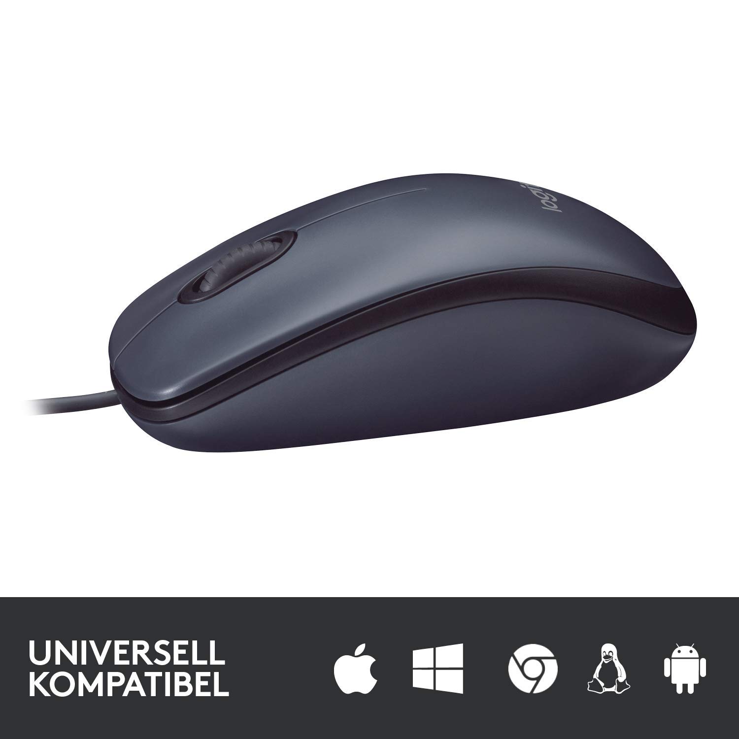 Logitech M100 USB PC mysz (kompatybilna z laptopami PC Windows, Mac, Linux) szara (10-pak)