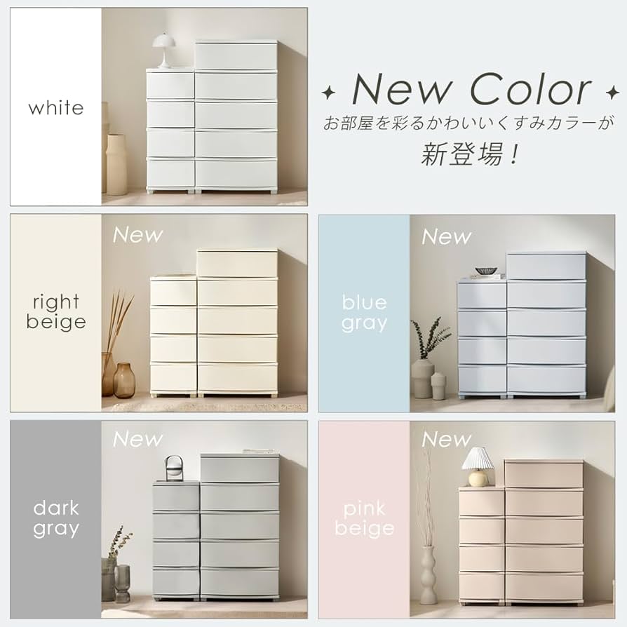 青とグレーの5段チェスト 青とグレーの5段チェスト