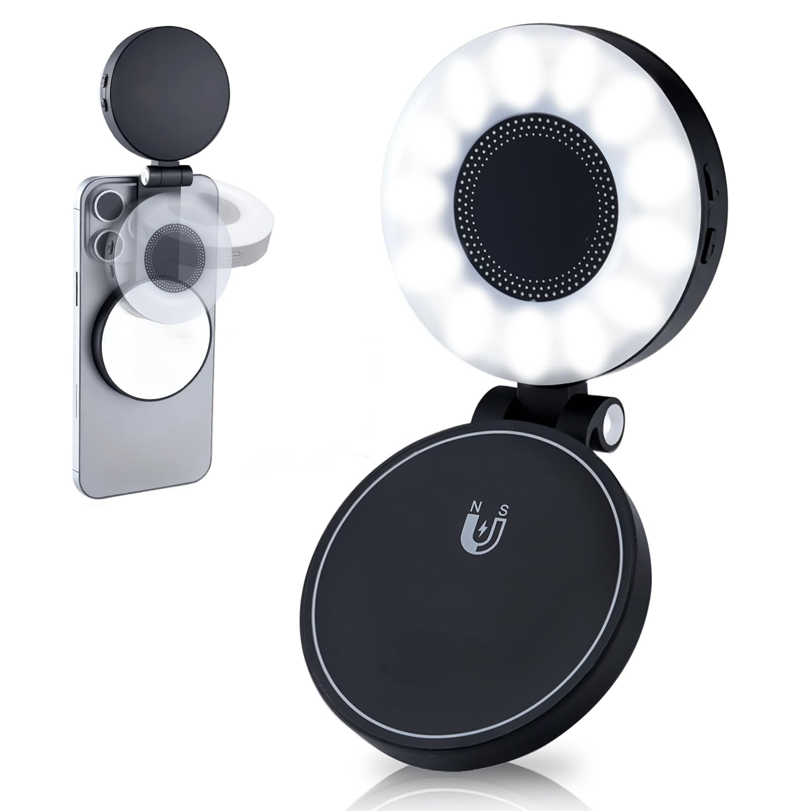 NEEWER BASICS Luce Selfie Magnetica Compatibile con MagSafe iPhone, Piccola Luce Telefono per Foto a LED Bicolore Girevole 2W CRI95+ 680lx/0,3m NEEWER BASICS Luce Selfie Magnetica Compatibile con MagSafe iPhone, Piccola Luce Telefono per Foto a LED Bicolore Girevole 2W CRI95+ 680lx/0,3m