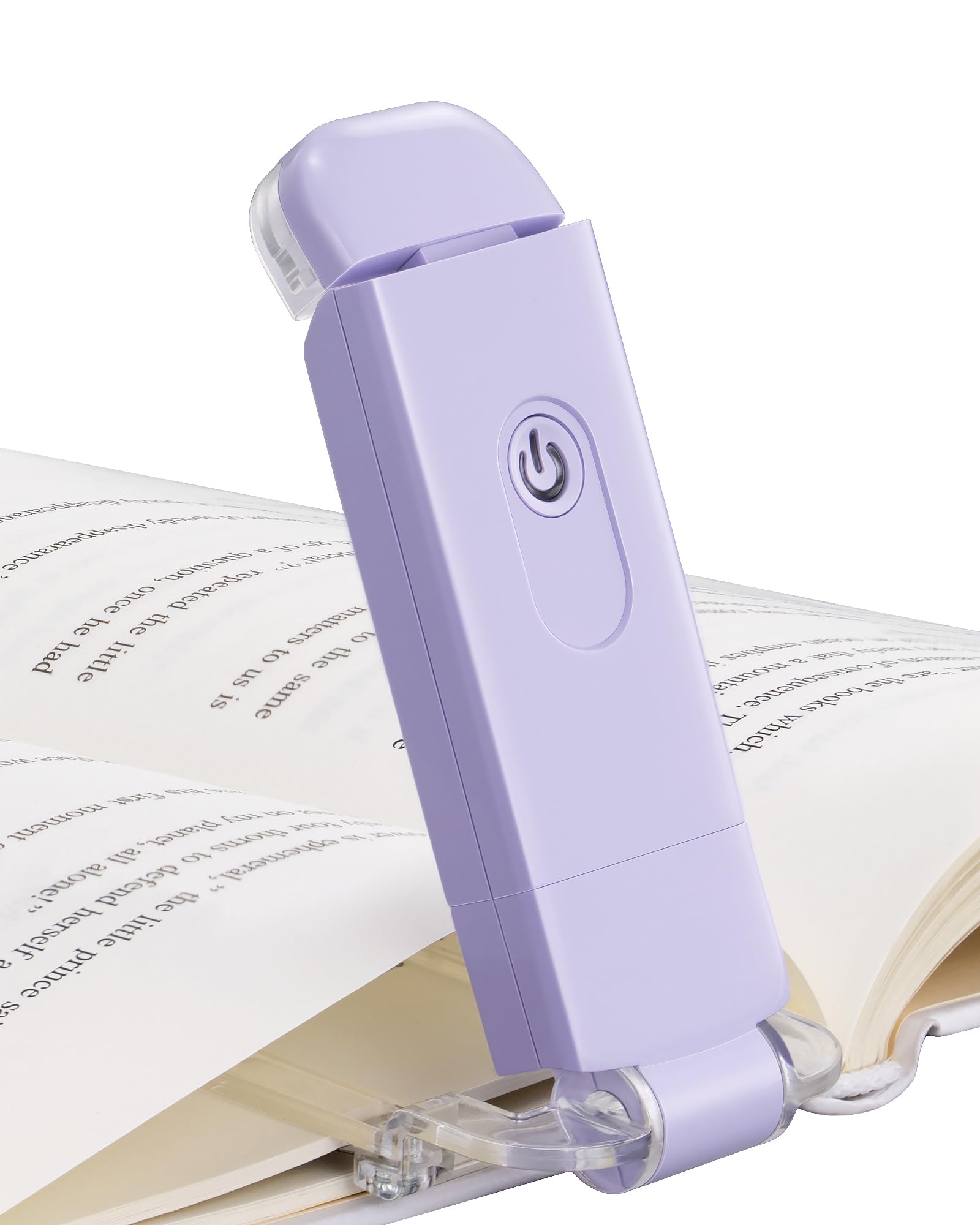 DEWENWILS USB Rechargeable Book Reading Light, LED Clip on Booklight Flexible Reading Lights in Bed, Car at Night, 4 Brightness Adjustable, Perfect for Bookworms, Kids (Purple)