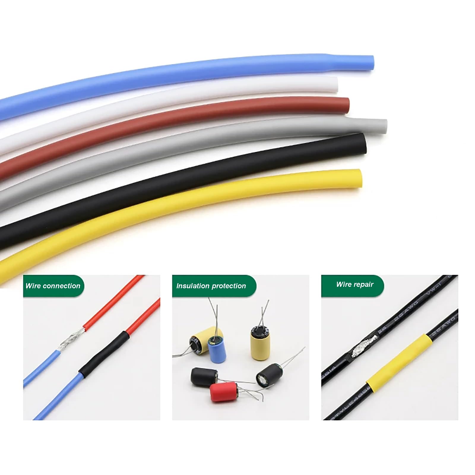 Tubo Termorestringente Industriale 10m Φ5mm Rapporto 1,7:1 Flessibile-Yellow