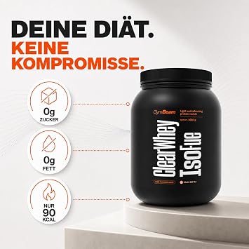 GymBeam Clear Whey IsoFue Lemon-Lime 1000 g - Clear Whey Isolate as Protein Lemonade Up to 88% Protein Sugar and Fat Free Under 90 kcal per Serving (40 Servings)
