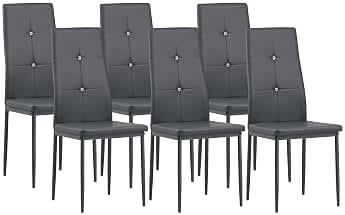 Albatros 3100 Diamond Set de 6 sillas de Comedor, Gris, SGS Tested