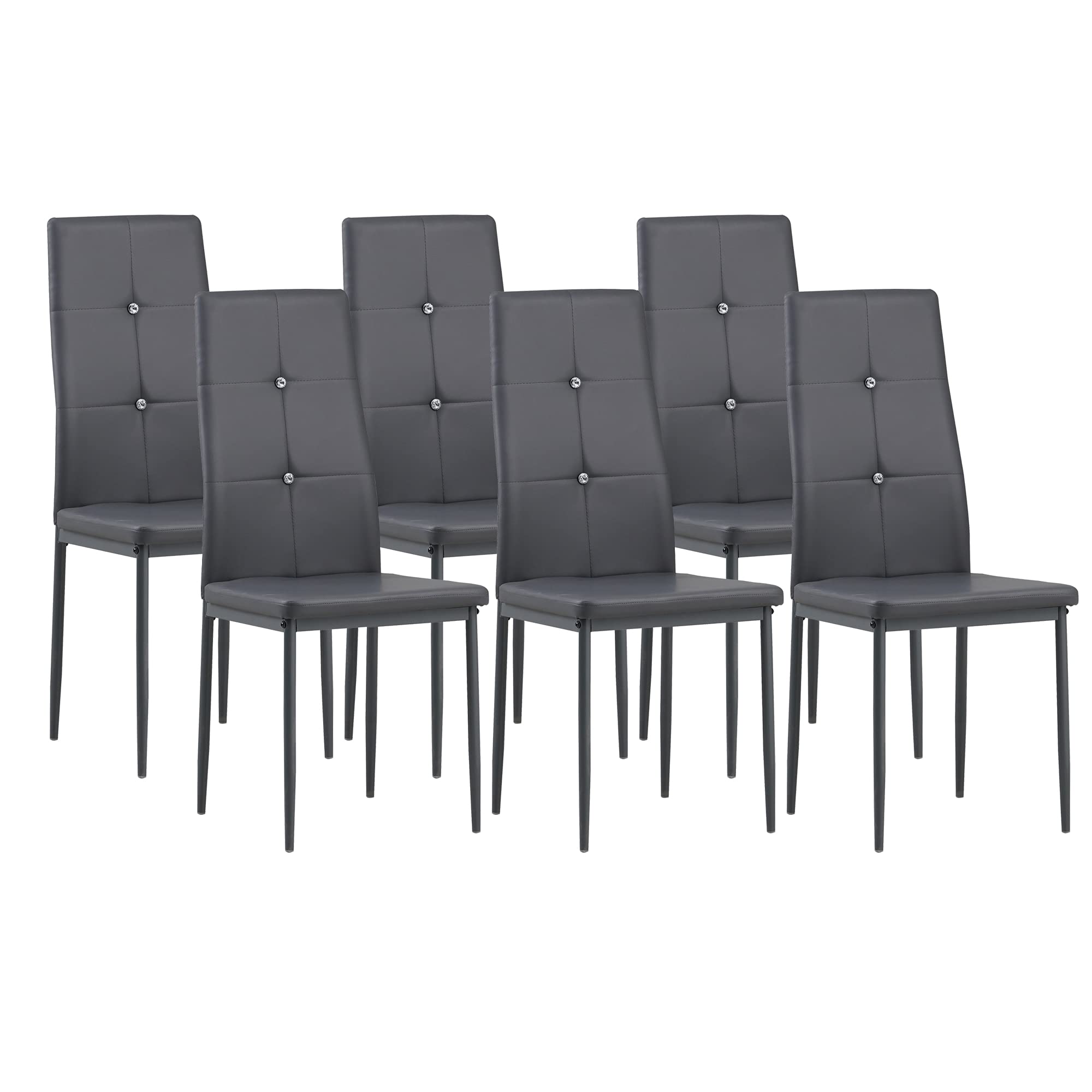 Albatros 3100 Diamond Set de 6 sillas de Comedor, Gris, SGS Tested
