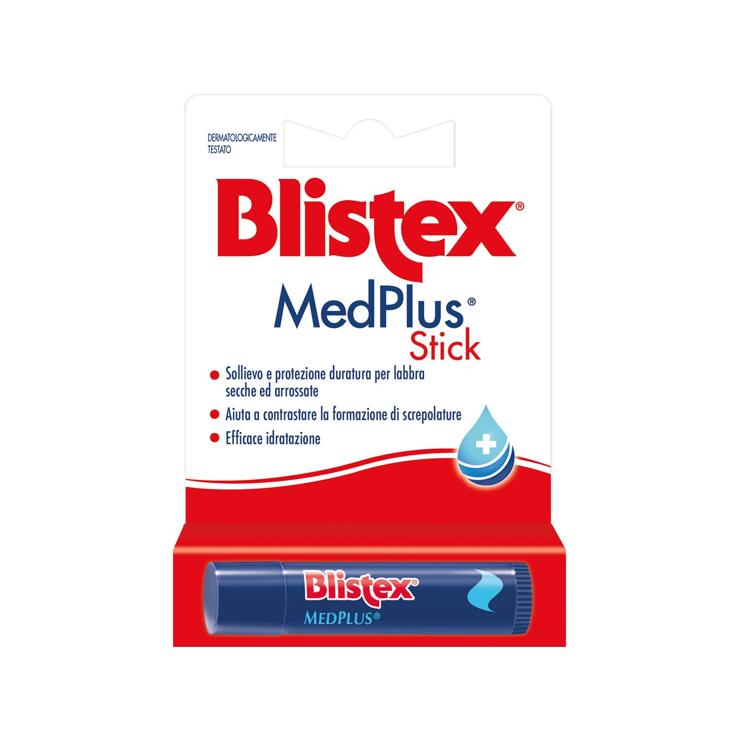 Blistex, MedPlus Balsamo Stick per Labbra, Sollievo Immediato per Labbra Screpolate, Secche e Arrossate, Formula Lenitiva con Mentolo e Canfora - In Stick